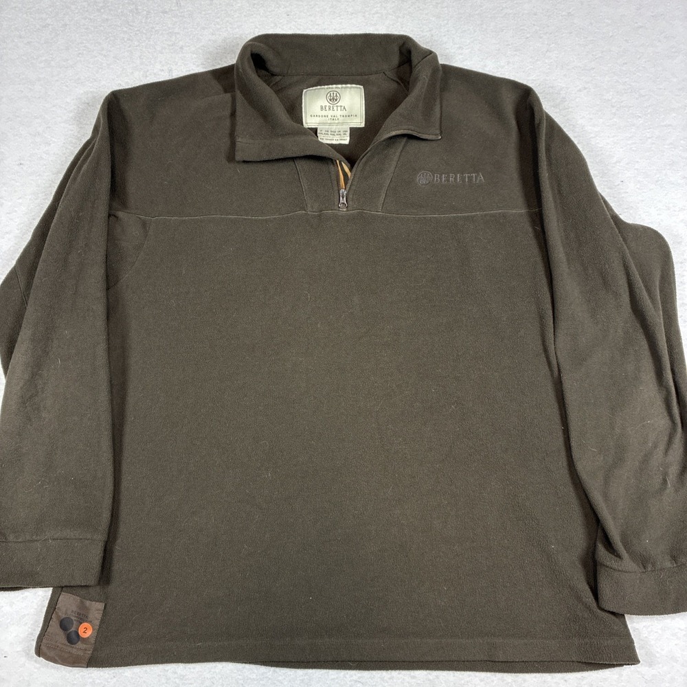 Beretta Modular System 2 Pullover Performance Fleece 1/4 Zip Brown Mens 2XL XXL